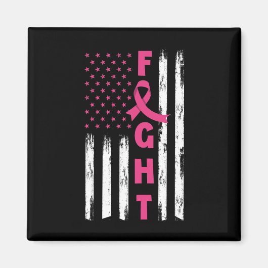 Bestrijding van borstkanker Amerikaanse vlag borst Magneet (Voorkant)