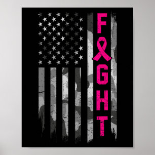 Bestrijding van borstkanker Bewustzijn Warrior Vla Poster