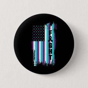 Bestrijding van de Amerikaanse vlag Zelfmoordpreve Ronde Button 5,7 Cm