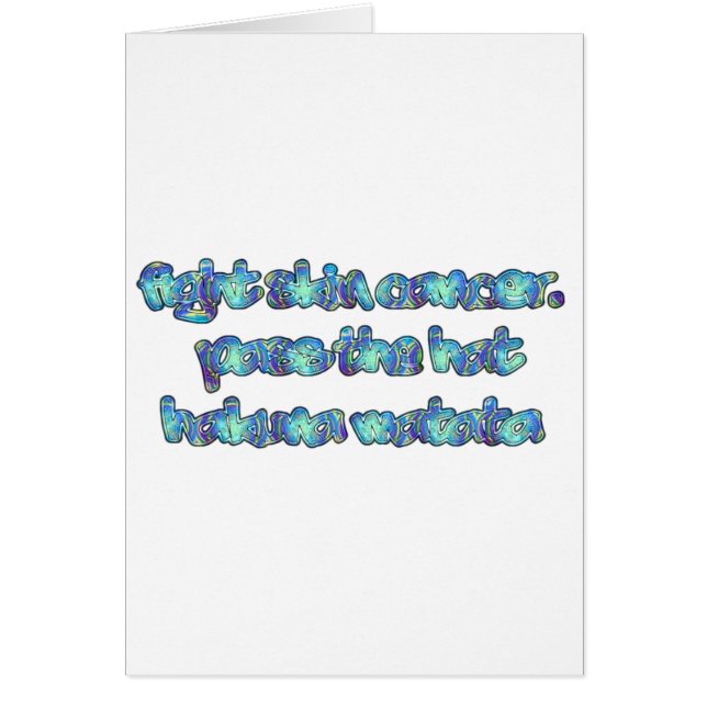 BESTRIJDING VAN DE HUID KANCER Hakuna Matata passe (Voorkant)