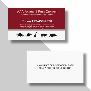 Bestrijding van dieren en plagen visitekaartje