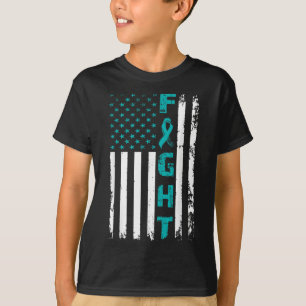 Bestrijding van eierstokkanker Amerikaanse vlag be T-shirt