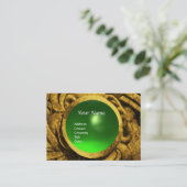 BESTRIJDING VAN GRIFFINS MONOGRAM Gold Green Emera Visitekaartje (Staand voorkant)