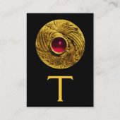 BESTRIJDING VAN GRIFFINS MONOGRAM, gouden zwarte r Visitekaartje (Achterkant)