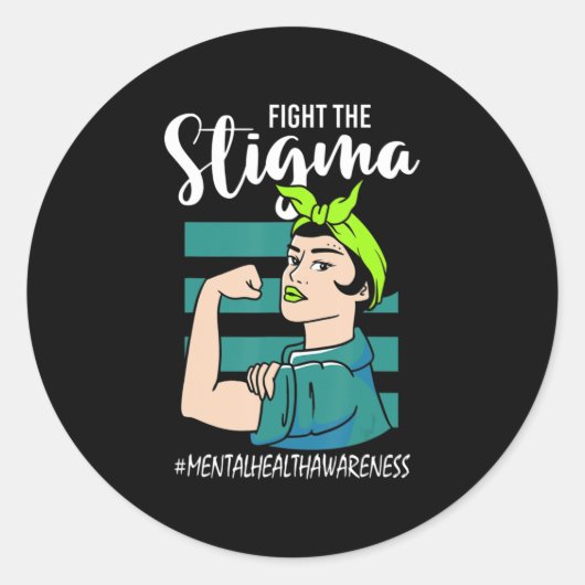 Bestrijding van het Stigma Mind Stability Awarenes Ronde Sticker (Voorkant)