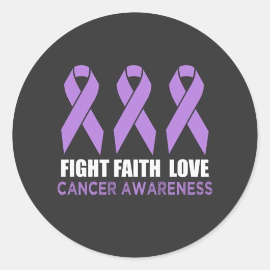 Bestrijding van kankerbewustzijnsondersteuning ronde sticker (Voorkant)
