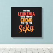 Bestrijding van leukemie Bewustmaking Oranje kools Canvas Afdruk (Insitu (Houten vloer))