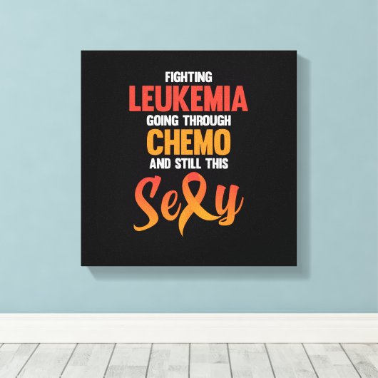 Bestrijding van leukemie Bewustmaking Oranje kools Canvas Afdruk (Insitu (Houten vloer))