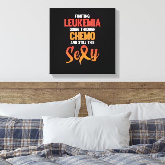 Bestrijding van leukemie Bewustmaking Oranje kools Canvas Afdruk