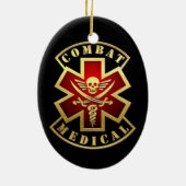 Bestrijding van medische schedel en zwaarden kruis keramisch ornament (Achterkant)