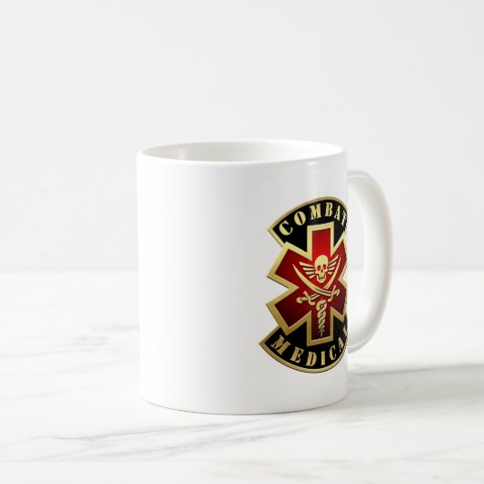 Bestrijding van medische schedel en zwaarden kruis koffiemok (Voorkant rechts)