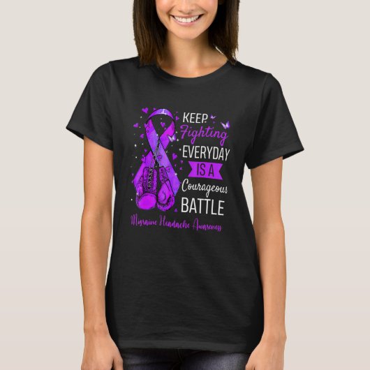 Bestrijding van migraine Hoofdpijn Bewustmakingson T-shirt (Voorkant)