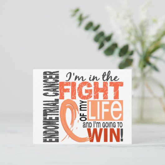 Bestrijding van mijn leven endometriumkanker briefkaart (Staand voorkant)