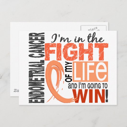 Bestrijding van mijn leven endometriumkanker briefkaart (Voorkant / Achterkant)