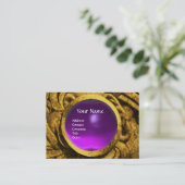 BESTRIJDING VAN MONOGRAM Gold Paarse Amethyst Visitekaartje (Staand voorkant)