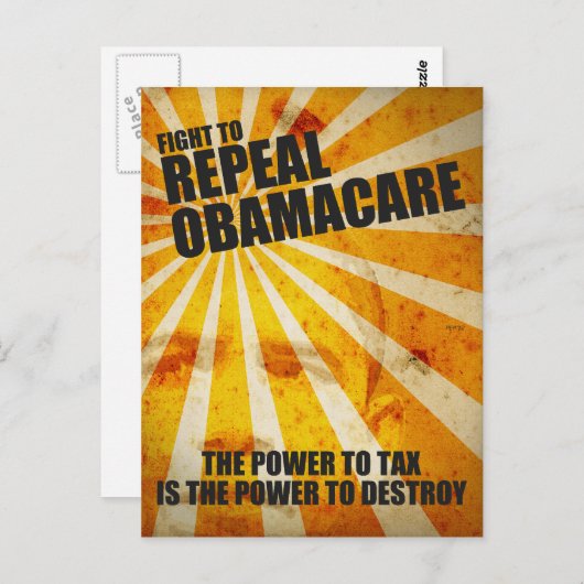 Bestrijding van Obamacare Briefkaart (Voorkant / Achterkant)