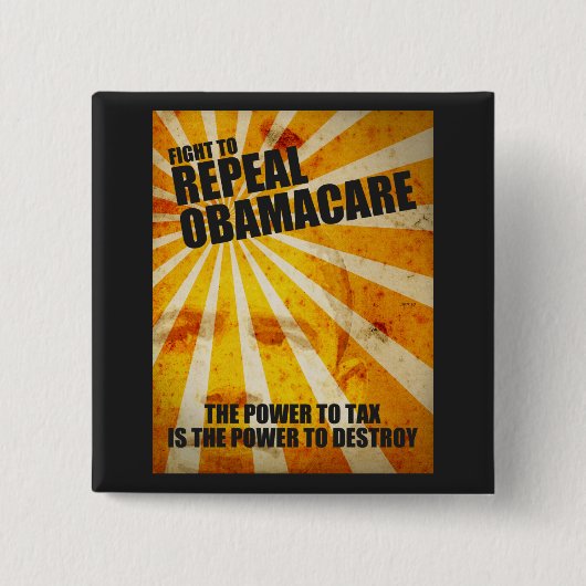 Bestrijding van Obamacare Vierkante Button 5,1 Cm (Voorkant)