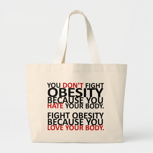 Bestrijding van obesitas grote tote bag (Voorkant)