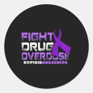 Bestrijding van overdosis opioïd Bewustzijn Grafis Ronde Sticker