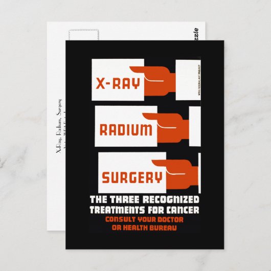 Bestrijding van röntgen, radium, chirurgie briefkaart (Voorkant / Achterkant)