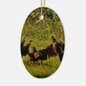 Bestrijding van wilde kalkoenen in het moerasgeber keramisch ornament (Links)