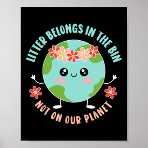Bestrijding van zwerfafval Recyclen klimaatverande Poster