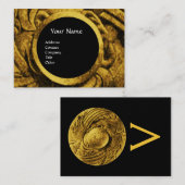 BESTRIJDINGSMONOGRAM, goudzwart, parels Visitekaartje (Voorkant / Achterkant)