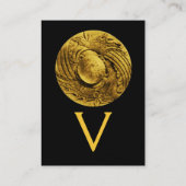 BESTRIJDINGSMONOGRAM, goudzwart, parels Visitekaartje (Achterkant)