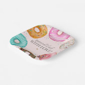 Bestrooid Donut Baby Sprinkle Party Tafeldecor Papieren Bordje (Gebogen)