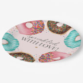 Bestrooid Donut Baby Sprinkle Party Tafeldecor Papieren Bordje (Gekanteld)