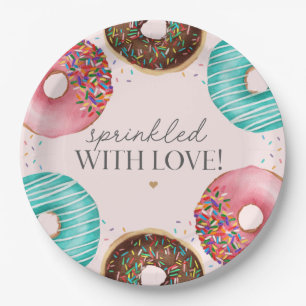 Bestrooid Donut Baby Sprinkle Party Tafeldecor Papieren Bordje
