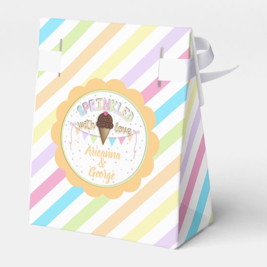 Bestrooid met liefde Baby Sprinkle Tent Favor Box Bedankdoosjes (Achterkant)