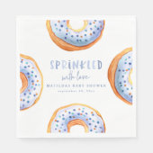 Bestrooid met liefde blauw donut baby shower servet (Voorkant)