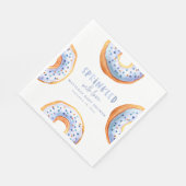 Bestrooid met liefde blauw donut baby shower servet (Hoek)