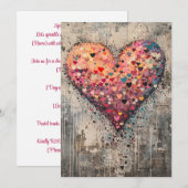 Bestrooid met liefde uitnodiging | Helder geluk (Voorkant / Achterkant)