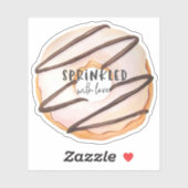 Bestrooid met liefde waterverf donut sticker (Vel)