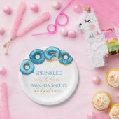 Bestrooid met Love Donut Baby shower Borden Papieren Bordje (Feest)
