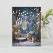 Bestrooid met Sneeuw | Knus Winter Kaart (Staand voorkant)