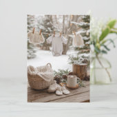 Bestrooid met sneeuw | Warme chocolademelk Kaart (Staand voorkant)