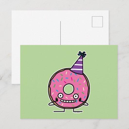 Bestrooit het roze suikerglazuur van de Doughnut Briefkaart (Voorkant / Achterkant)