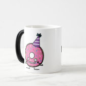 Bestrooit het roze suikerglazuur van de Doughnut Magische Mok (Voorkant links)