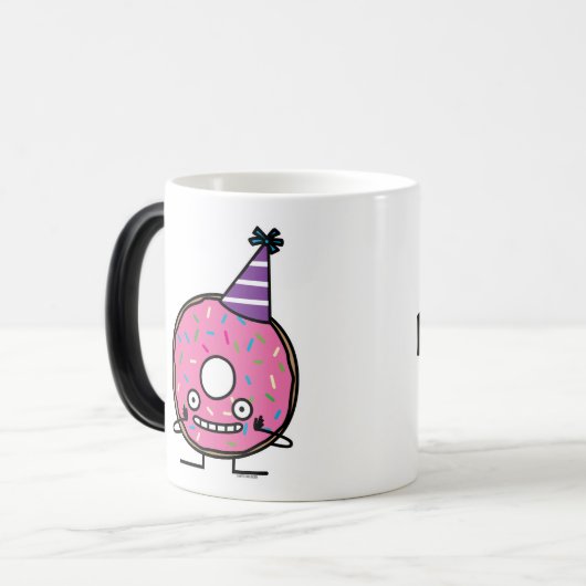 Bestrooit het roze suikerglazuur van de Doughnut Magische Mok (Voorkant links)