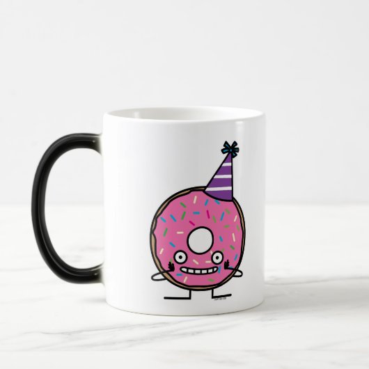 Bestrooit het roze suikerglazuur van de Doughnut Magische Mok (Links)