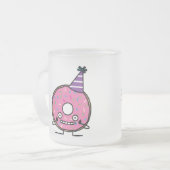 Bestrooit het roze suikerglazuur van de Doughnut Matglas Koffiemok (Voorkant links)