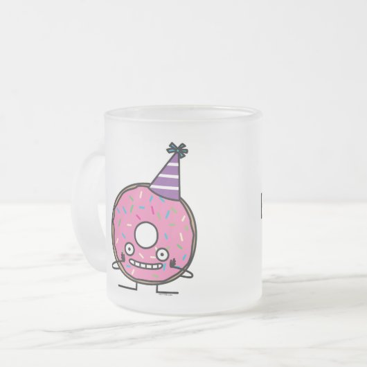 Bestrooit het roze suikerglazuur van de Doughnut Matglas Koffiemok (Voorkant links)