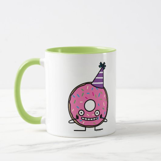 Bestrooit het roze suikerglazuur van de Doughnut Mok (Links)