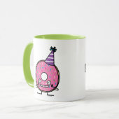 Bestrooit het roze suikerglazuur van de Doughnut Mok (Voorkant links)