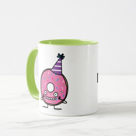 Bestrooit het roze suikerglazuur van de Doughnut Mok (Voorkant links)