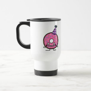 Bestrooit het roze suikerglazuur van de Doughnut Reisbeker