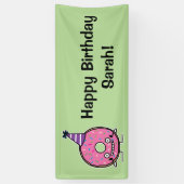 Bestrooit het roze suikerglazuur van de Doughnut Spandoek (Verticaal)